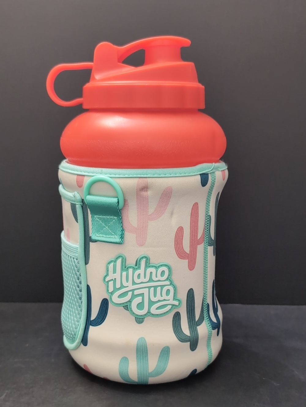Hydro Jug Coral 73oz Water Bottle With A Special Edition Cactus Sleeve.